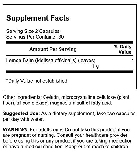 Full Spectrum Lemon Balm 500 mg