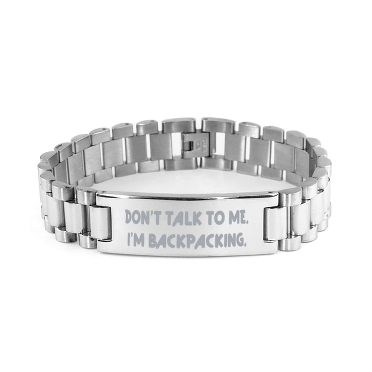 Special Backpacking Gifts, Don't Talk to Me. I'm Backpacking, Backpacking Ladder Bracelet from Friends, Backpacking Engraved Bracelet Gift Ideas, Personalized Backpacking Bracelet Gifts, Unique
