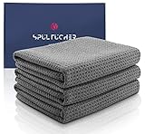 KYONANO Geschirrtücher (3er Set) 50x70cm Spül-&Geschirrtücher, Weiche Putztuch, Microfasertuch Anthrazit, Premium Küchenhandtücher, Küchentuch Set für Küche, Auto, Glas, Geschirr, Bad