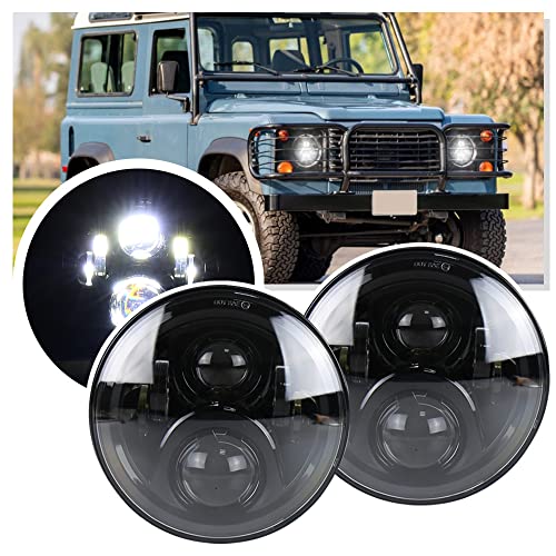 Phares avant LED 7 pouces pour Defender avec feux de route et croisement puissants