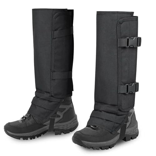 Snake Gaiters Leg Guards, Waterproof Snake Guards, Adjustable Snake Bite Protection for Lower Legs, Snake Chaps for Men&Women Black