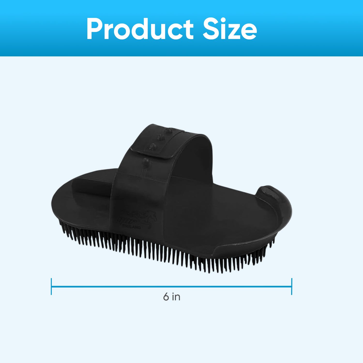 Peigne à curry en plastique avec sangle réglable Noir