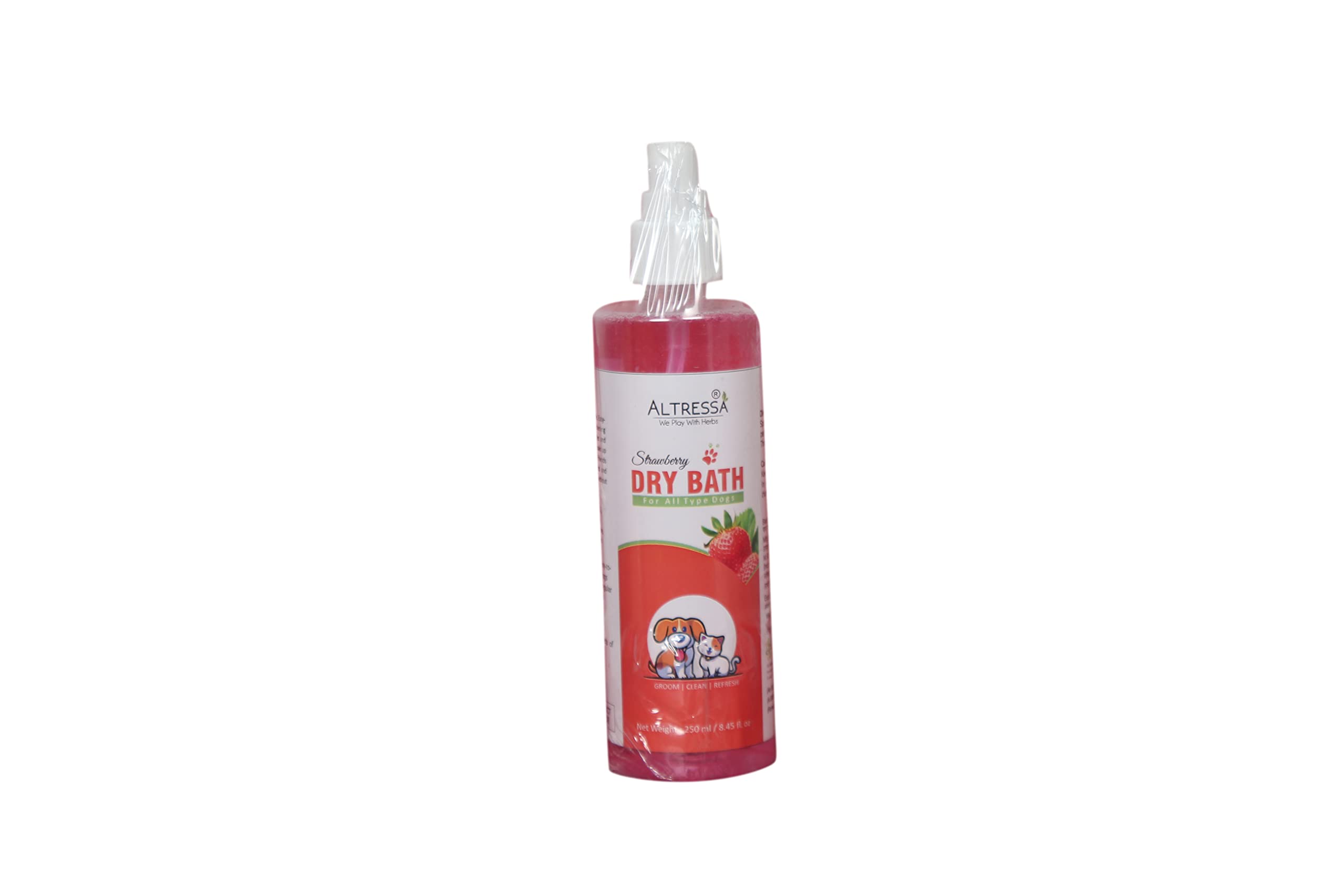 ALTRESSA Dry Bath Strawberry Spray Shampoo for Dogs, Puppies, Cats and Kittens, Water Less, Sulfate Free, Paraben Free, Strawberry Fragrance, 250 mL (for All Types Dogs and cat grrom, Clean, Refresh) (B09B567C67) Amazon Price History, Amazon Price Tracker