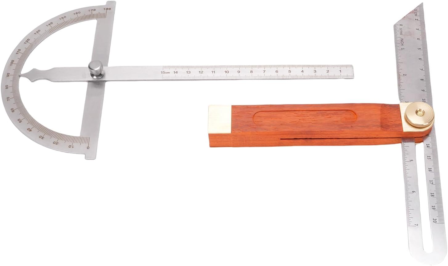 POCREATION Angle Finder Protractor, Adjustable Stainless Steel Precision Tool Set for Woodworking and Construction with DoubleSided Scales