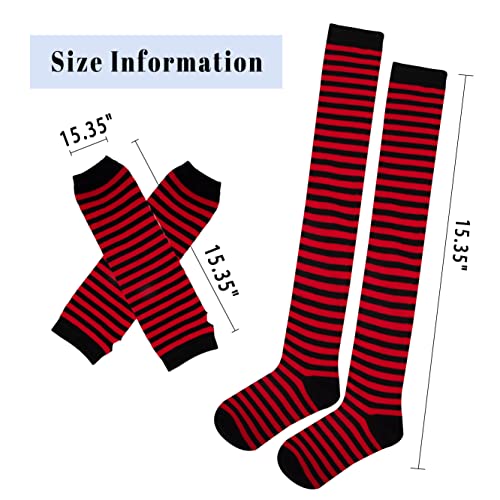 Image of Over Knee Rainbow Thigh High Socks Cosplay Accessories for Women Fashion Wild Long Striped Leg warmers