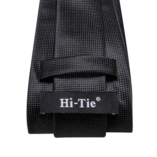 Image of Hi-Tie Mens 70inches Tie Set Extra Long Necktie for Men Cufflinks Handkerchief Big Tall Men Business Wedding