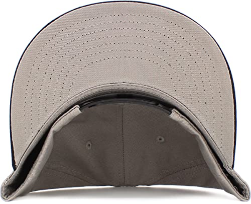 Image of KBETHOS Classic Snapback Hat Blank Cap Underbrim Cotton Wool Blend Flat Visor Adjustable Unisex