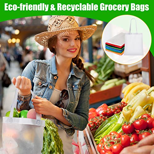 image for Jexine 50 Pack Non Woven Bags with Handles 13 x 15 Inch Reusable Tote 