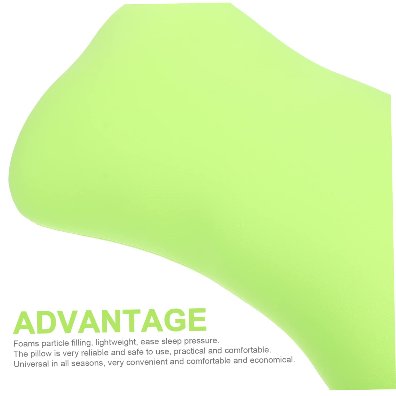 ULTECHNOVO Almohada Cuello Portátil Forma de Hueso, Espuma de Partículas, Tamaño Mini, Color Verde, Ligera y Resistente al Desgaste, Accesorio de Camping y Oficina para Descanso y Siesta