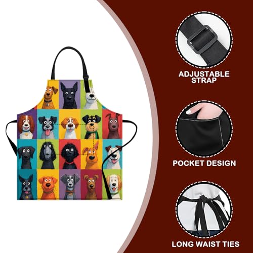 Image of Nuxovilar Cute Apron with Pockets, 26.77 * 30.7 Inches, Versatile for Meal Prep, Baking, Holiday Cooking