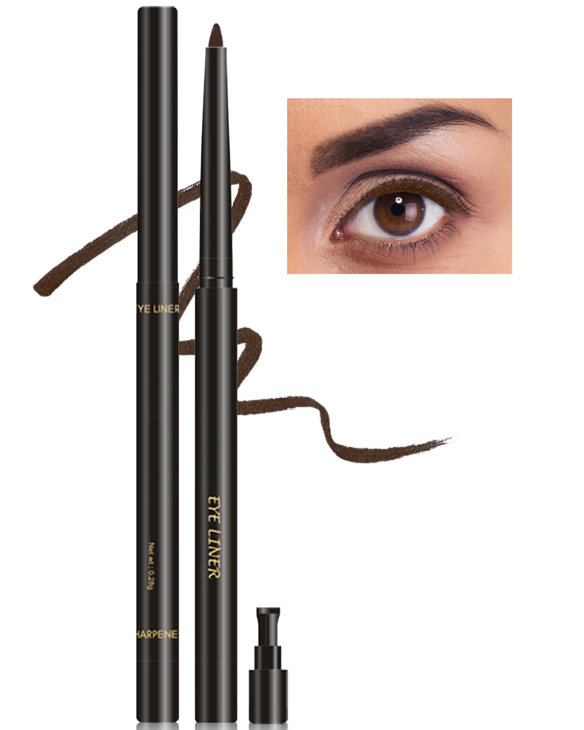 Sponsored Ad - Brown Gel Eyeliner for Mature Women - Waterproof Smudge-proof Eye Liner Pencil, Gel Cream Matte Texture, Built-in Sharpener, Long Lasting Precision Waterline Eyeliner for Older Women