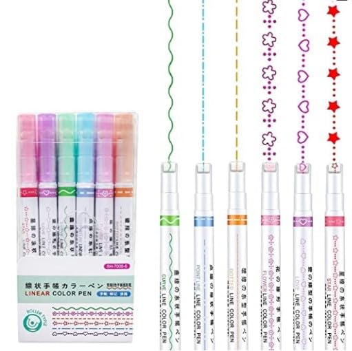VBR Durable Multi Design Line Outline Border Linear Roller Highlighter Sketch Pens Set Ideal for Coloring & Sketching Kids, Boys and Girls (Random Colours, Pack of 6 Piece) (B0D5LRY5BS) Amazon Price History, Amazon Price Tracker