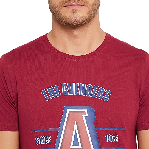 Image of Marvel Men Round Neck Short Sleeves Knitted T-Shirt