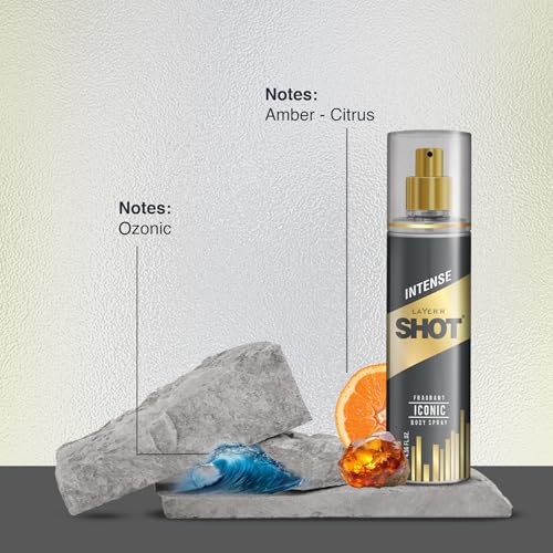 Image of Layer'r Shot Combo Gold Iconic & Power Play Body Spray for Men, 2x135ml | Long-Lasting Premium Deodorant | Fresh Ozonic & Spicy Woody Scents | Everyday Wear | IFRA Certified