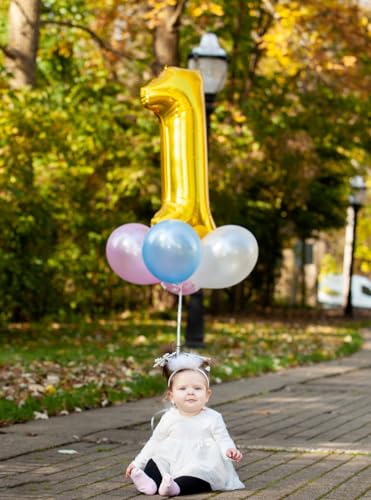 Image of Gold Number 24 Balloon 40 inch, 24 Number Balloons, 24th Gold Birthday Decorations, 24 Year Old Women Men Golden Party Supplies