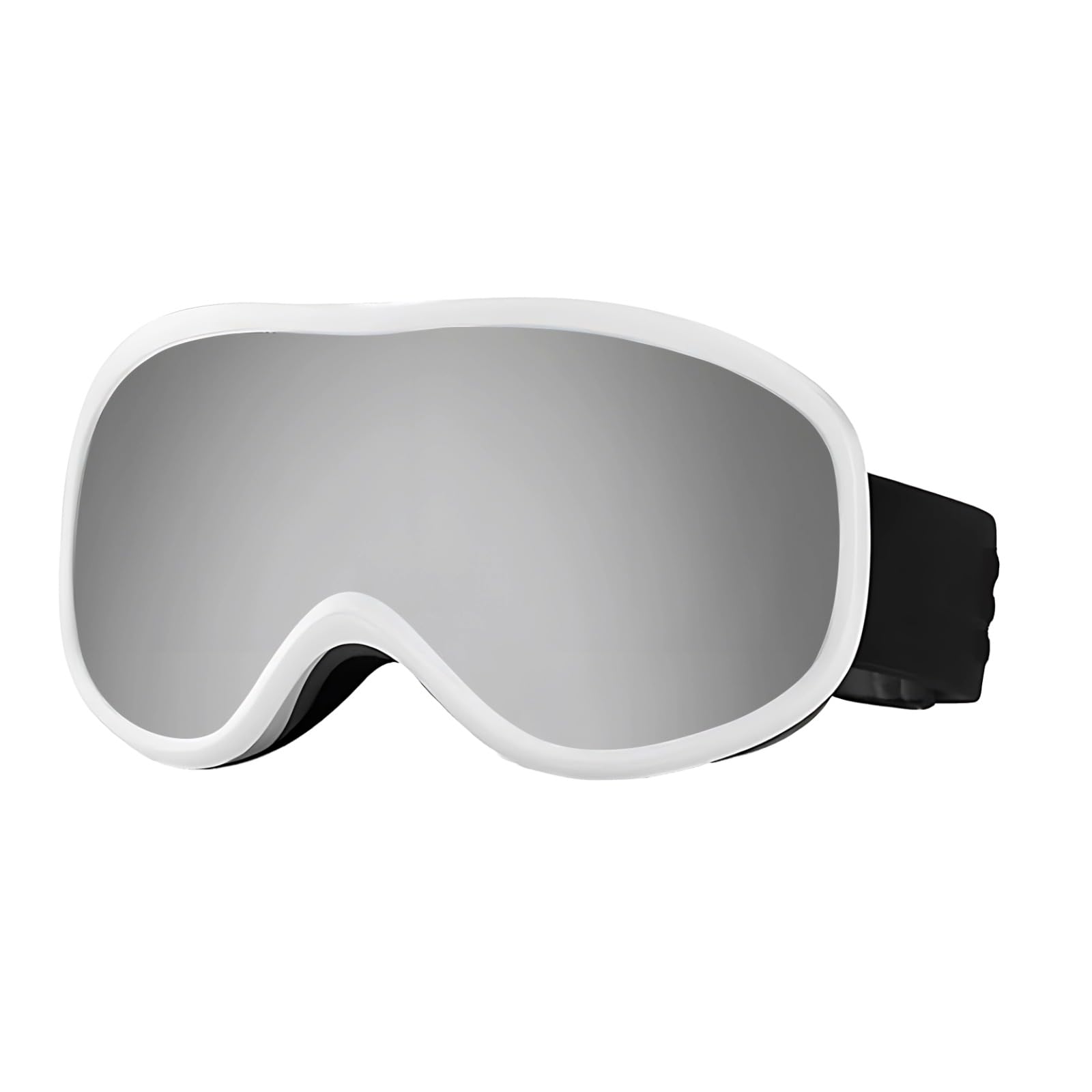 Gogle narciarskie dla mężczyzn i kobiet, białe gogle snowboardowe OTG z dwuwarstwową soczewką przeciwmgielną, duży widok, wiatroszczelna konstrukcja, regulowany pasek do ochrony przed słońcem