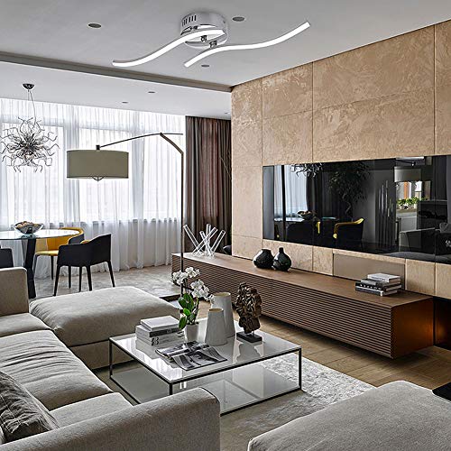 Plafonnier LED moderne blanc pour éclairage de salon et chambre - 6