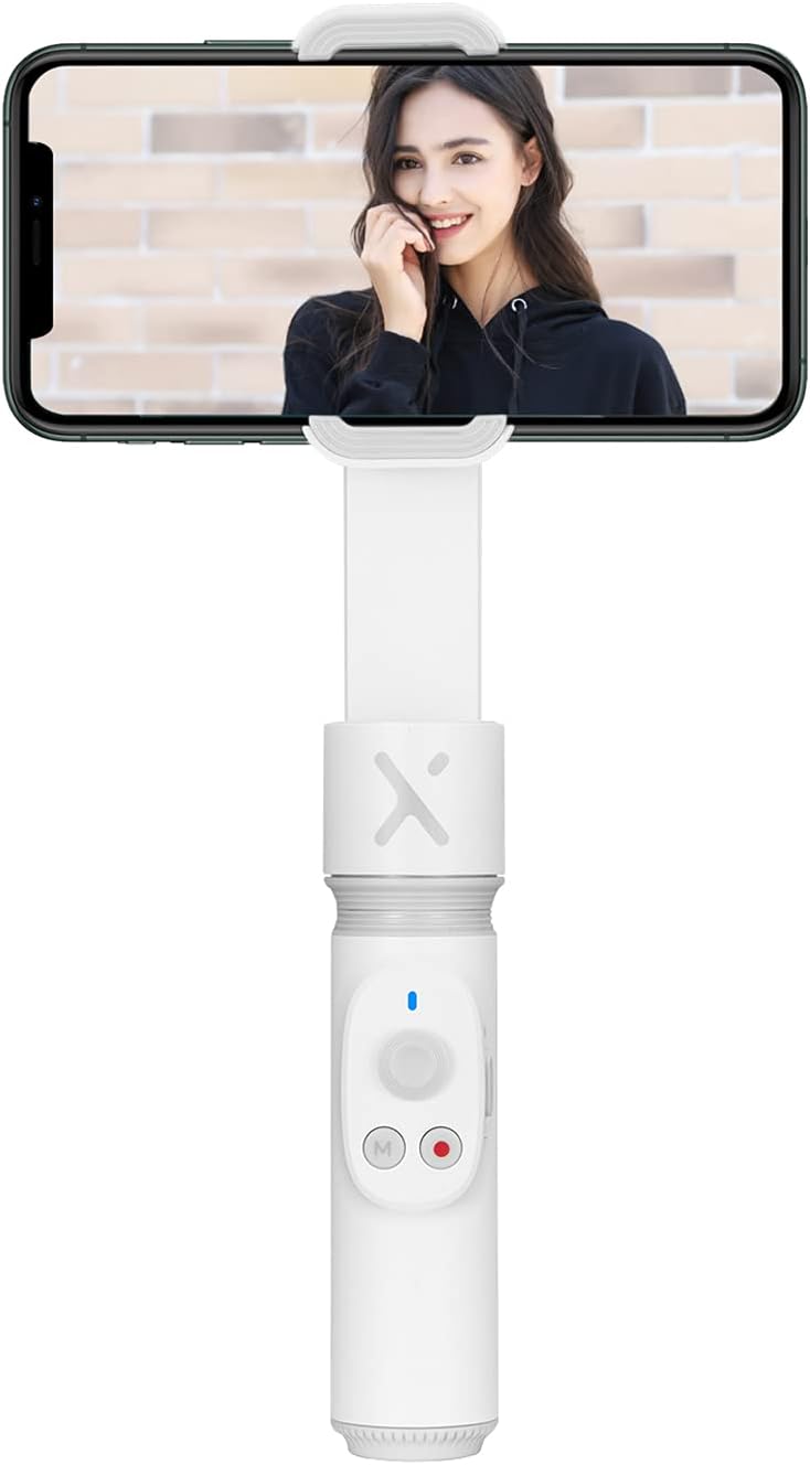 ZHIYUN Smooth X Gimbal Stabilizer, Handheld Extendable Selfie Stick for iPhone Android, Vlog & YouTube Live Video, Face/Object Tracking, Bluetooth Remote, Gesture & Zoom - White (Tripod not Included)