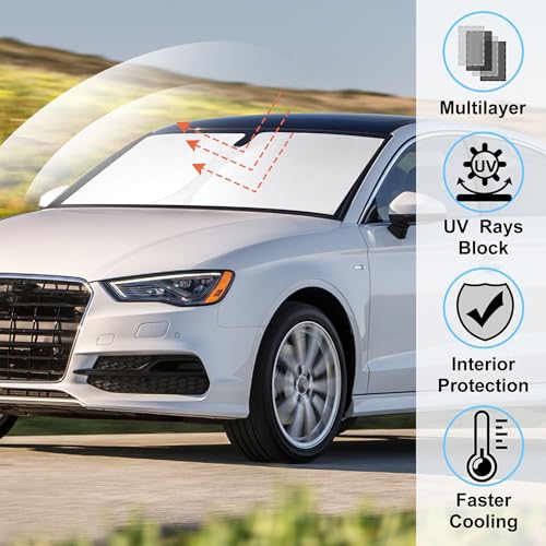 Image of Windshield Sun Shade for 2014-2019 2020 Audi A3 Accessories