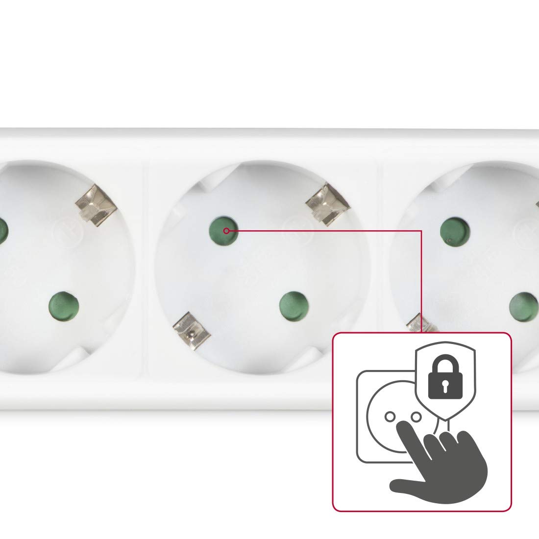 Overspanningsbeveiliging, 10A 2500W Europese Stekkerdoos met