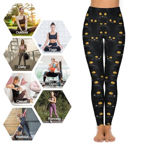 Legging d'entraînement confortable avec poches imprimé chat - 4