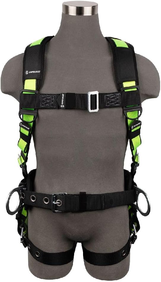 SafeWaze FS170 PRO Construction Harness: 3D, MB Chest, TB Legs, Fixed Waist Pad