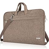 Voova Laptop Sleeve Case 17 17.3 Inch Shoulder Bag, Water Resistant Computer Messenger Briefcase Compatible with Razer Blade Pro 17, Lenovo Dell Asus Acer HP Envy Notebook Ultrabook with Strap, Khaki