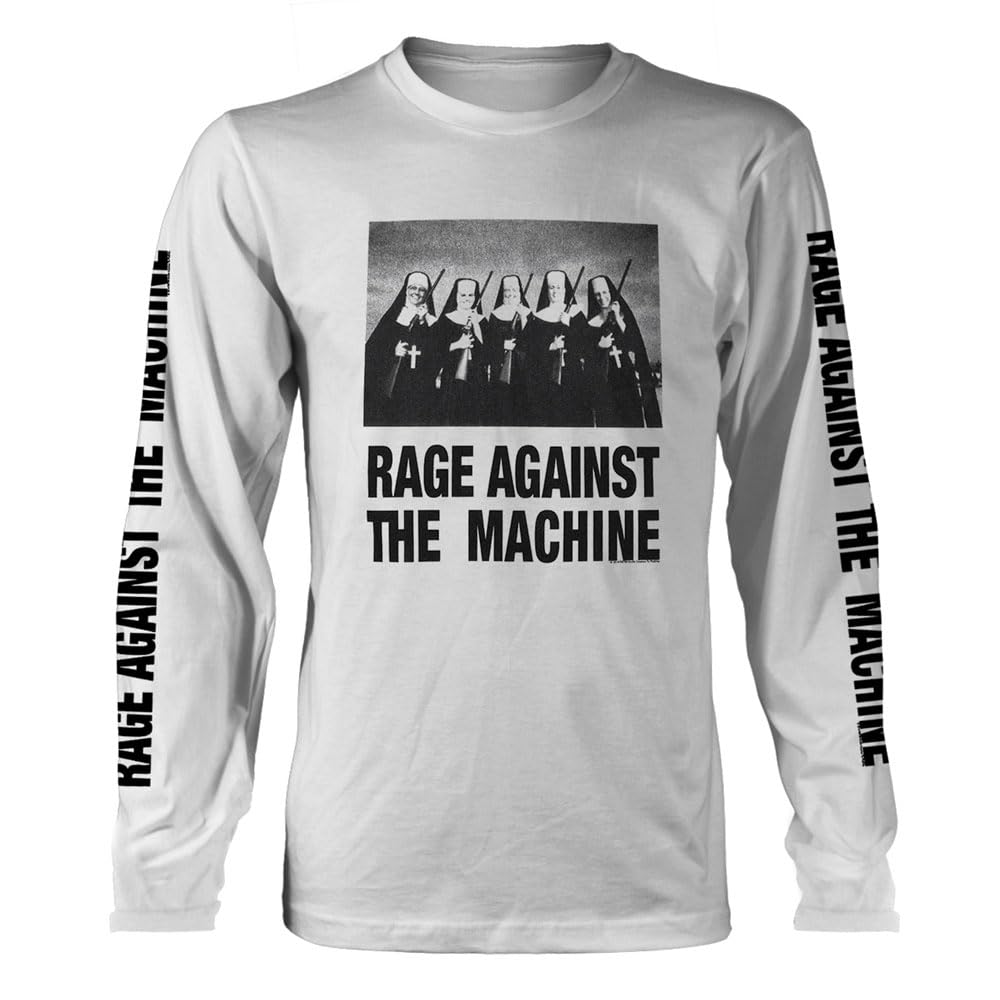 Plastic Head Unisex White Rage Against The Machine Nuns And Guns Long Sleeve T Shirt M