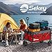 Sekey 220L Wagons Carts Foldable with Big All-Terrian Beach Wheels, Collapsible Heavy DutyWagon with Cup Holders, Extra Large Folding Wagon,Foldable Wagon for Camping, Garden, Sports.Red&Grey