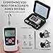 500N Digital Force Gauge & Manual Test Stand Kit, Push Pull Gauge with N/Lb/Kg/Oz Units, 250mm/9.8 inches Stroke Test Stand with 2 Pcs Test Clamp for Tension/Compression in Lab, School, Industry