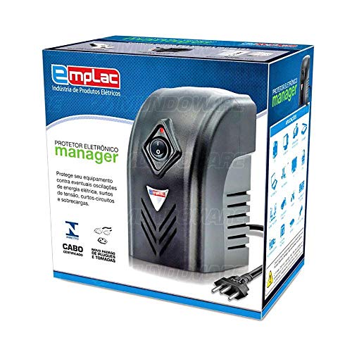 Protetor Eletrônico 500VA 350 watts Bivolt Entrada 110v/220v Saída 110v Manager Emplac F60002