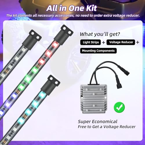 Roykaw ROY-0431BK-01 Golf Cart Underglow Led Strip Lights Accent Neon Lighting Kit thumb #1