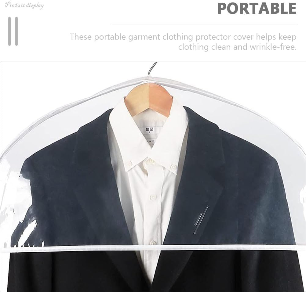 12 pcs Translucent Shoulder Covers Clothes Storage Dust Protectors Garment Bags Hanging Suit Coat Jacket Dress Wardrobe Closet Organization