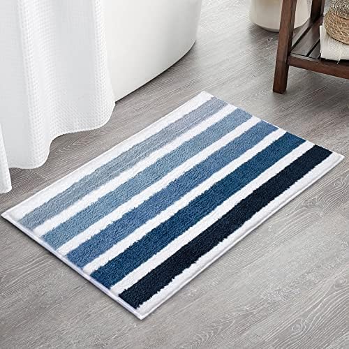 Sunlit Ombre Blue Bathroom Rug Nautical Bath Mat for