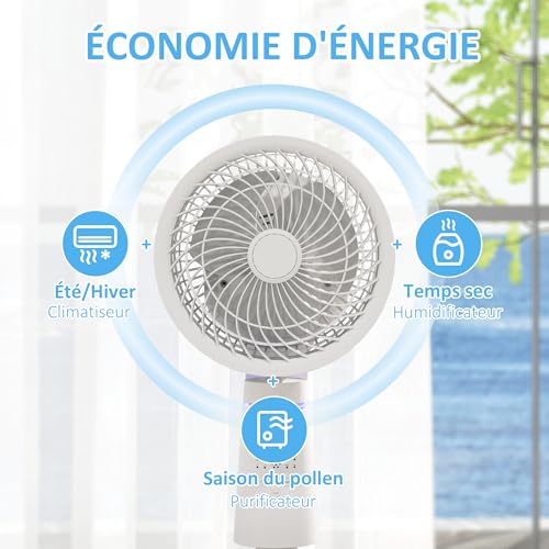 Ventilateur circulateur d'air avec oscillation 70°+90° et télécommande - 4