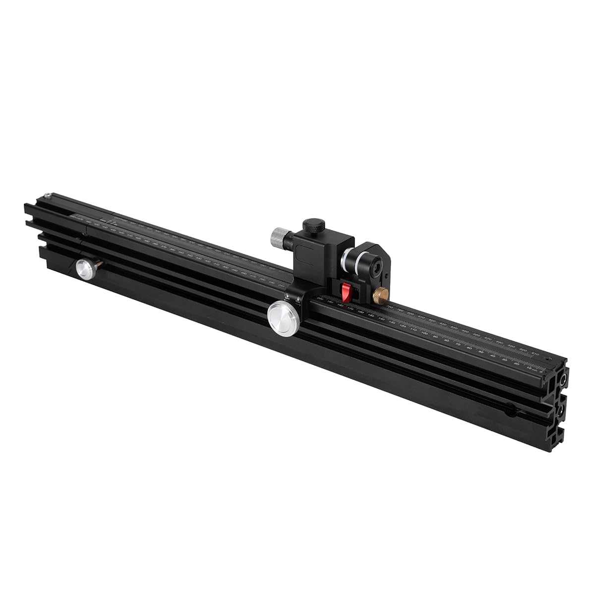 HONGDUI Valla extendida de aluminio de 19 a 36 pulgadas con tope abatible ajustable compatible con HONGDUI MG21 y TB01, para sierra de mesa, carpintería, cinta de lectura dual mm/pulgada, KS22