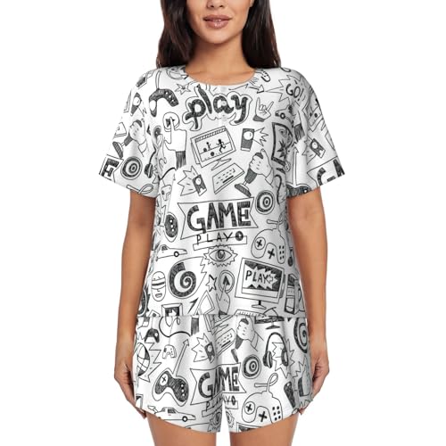Pijama de videojuegos para niños en color negro casual y transpirable para el verano