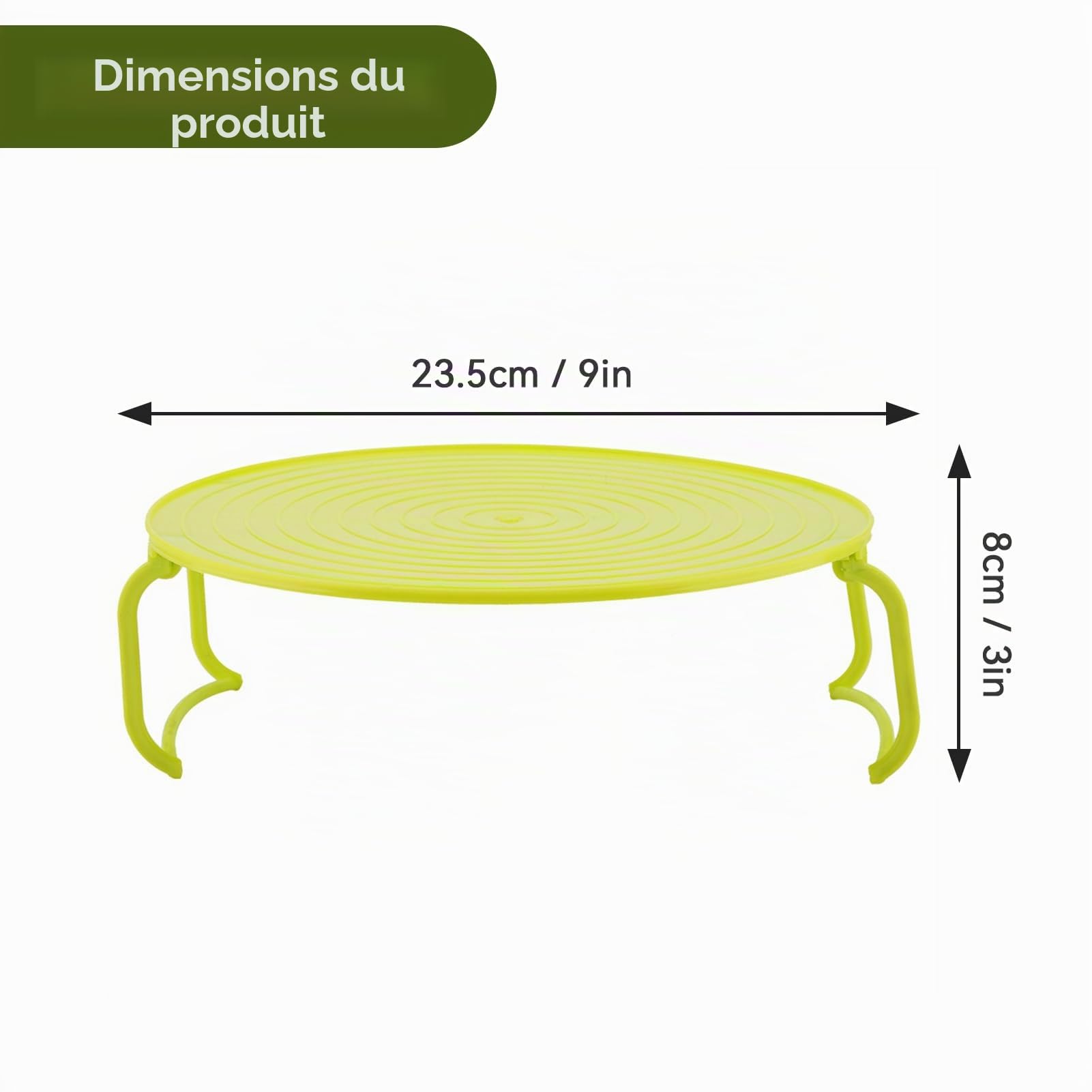 Cyrank Plateau de Grille à Micro-Ondes, Support de Plaque Multifonctionnel en Plastique, Support de Cuisson pour Four à Micro-Ondes Plateau de Cuisson à la Vapeur Pliable à Plusieurs Niveaux (Vert)