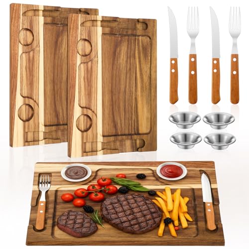 Set 2 Tablas de Cortar Acacia Rectangulares miniatura 1