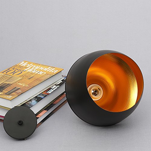 Moderne Industrie beleuchtung Metall Schatten Loft Pendelleuchte Retro-Deckenleuchte Vintage-Lampenschirme Retro Lampe Shade Loft Coffee Bar Küchenhänge Ppendelleuchte (schwarz (typ B)) - 3