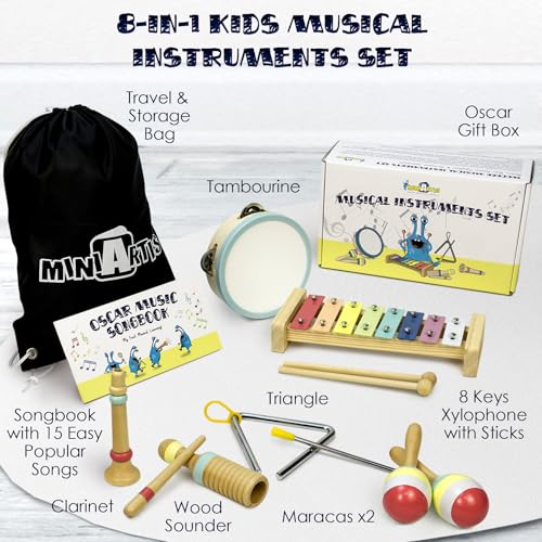 Image of Baby Musical Instruments Set for Toddlers 1-3 Music Toys with Xylophone | Toddler Musical Instruments, Montessori Wooden Toys, Percussion Instruments, Songbook, Preschool Learning, Birthday Gift