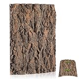 Plateforme en écorce pour reptiles – texture dure, matériau , facile à utiliser et durable, sans danger pour les reptiles, fond en écorce pour reptiles