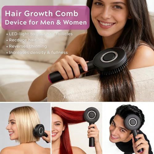 Image of 3-in-1 Scalp Massager with Hair Growth Oil Applicator, Portable Cordless Scalp Brush for Men & Women, Adjustable Speed, Soothing Red LED Mode, IPX6 Waterproof, Rechargeable Head Massage Comb for Shower & Dry Use