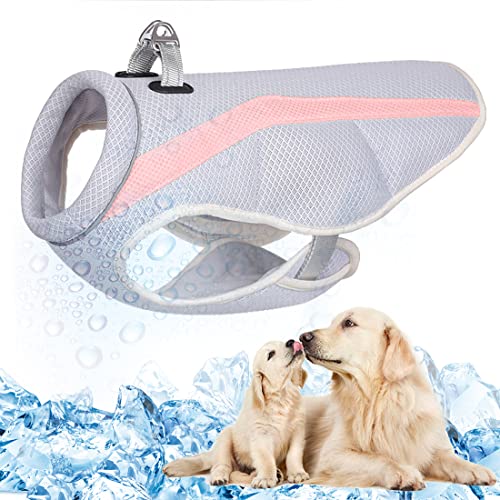TVMALL Dog Cooling Vest Harness Breathable Mesh Cooler Jacket Cool and Comfortable Coat Adjustable With Reflective Strip for Small/Medium/Large Dogs Outdoor Running,Walking,Mountain Climbing