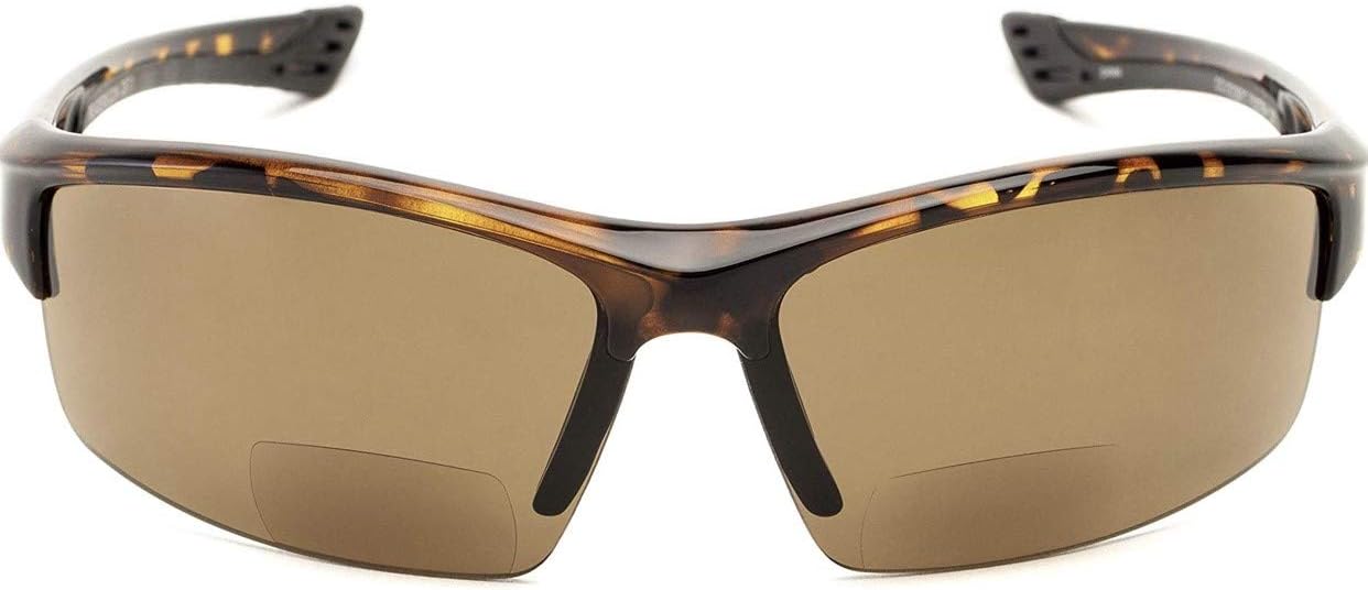 The Foster Bifocal Sun Reader Sport and Wrap Around Reading Sunglasses, Unisex Half Frame Readers