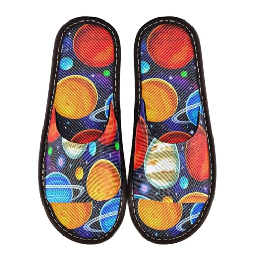 CHIFIGNO Hospital Spa Shoes for Unisex, Reusable Slip-on Slippers with Anti-slip Sole Size 8-8.5