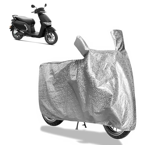 Image of Sulfar Bike Cover for Honda Activa Electric (EV) (Electric Scooter) | Waterproof, Dustproof & UV Protected | All Weather Two Wheeler Cover (Silver) New 2026 Variants