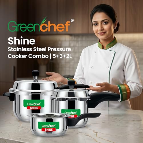 GREENCHEF Store Greenchef Shine Stainless Steel Pressure Cooker Combo - Image 3
