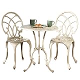 Best Selling Anacapa Cast Aluminum Bistro Set, Sand Finish