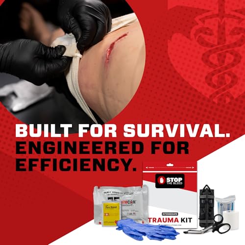 Image of TacMed Solutions Stop the Bleed Kit - Intermediate Bleeding Control Plastic Pouch, Easy-to-Use Hemorrhage Control Kit, Emergency First Aid with Tourniquet and Emergency Hemostatic Bandage